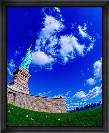 Framed Low angle view of a statue, Statue Of Liberty, Manhattan, Liberty Island, New York City, New York State, USA Print