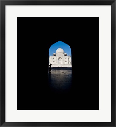 Framed Mausoleum viewed through an arch, Taj Mahal, Agra, Uttar Pradesh, India Print