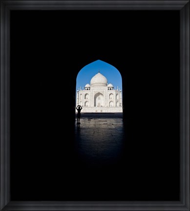 Framed Mausoleum viewed through an arch, Taj Mahal, Agra, Uttar Pradesh, India Print