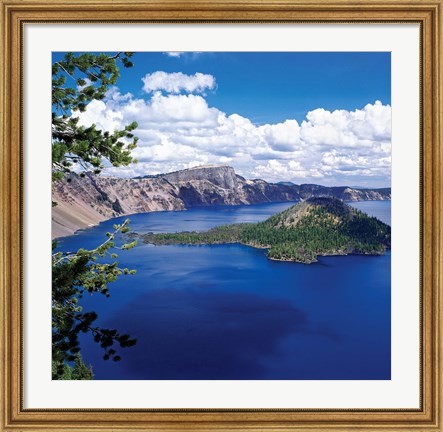 Framed Crater Lake at Crater Lake National Park, Oregon Print