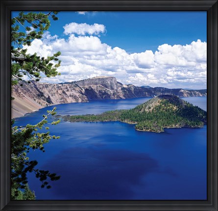 Framed Crater Lake at Crater Lake National Park, Oregon Print