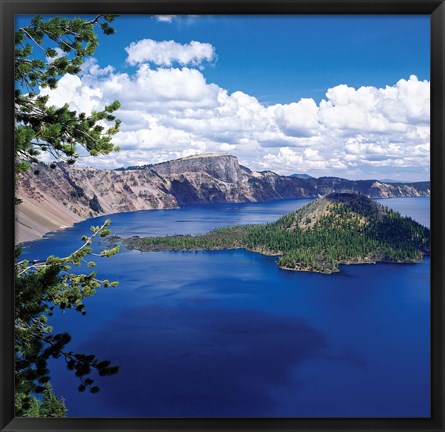 Framed Crater Lake at Crater Lake National Park, Oregon Print