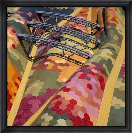 Framed High angle view of a roof of Santa Caterina Market, Barcelona, Catalonia, Spain Print