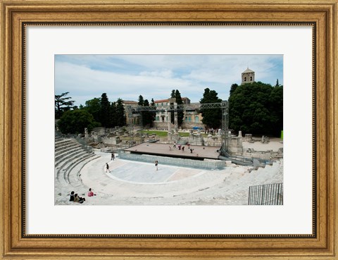 Framed Ancient theatre built 1st century BC, Theatre Antique D&#39;Arles, Arles, Provence-Alpes-Cote d&#39;Azur, France Print