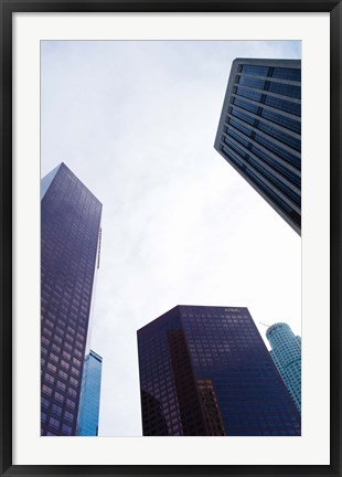 Framed Low angle view of skyscrapers, Wells Fargo Center, California Plaza, US Bank Building, Los Angeles, California, USA Print