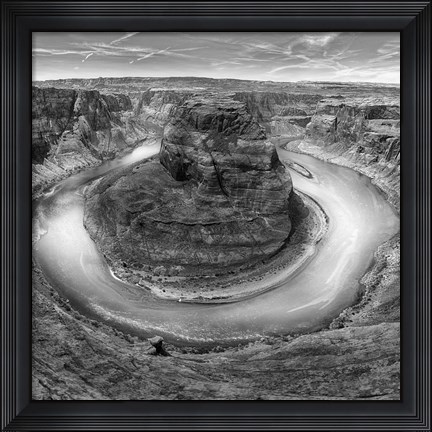 Framed Horseshoe Bend BW 2 of 3 Print