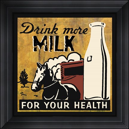 Framed Drink more Milk Print