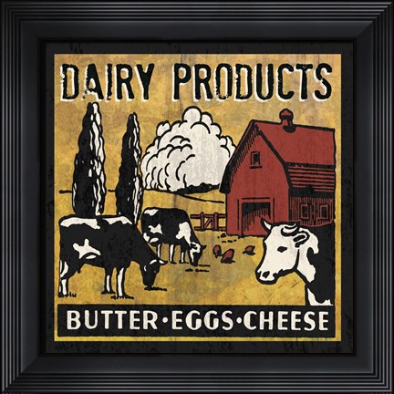 Framed Dairy Products Print