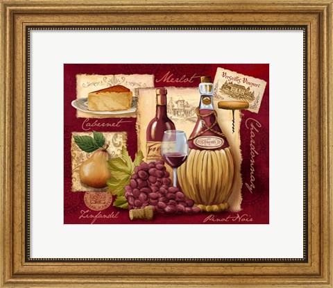 Framed Wine and Cheese Print