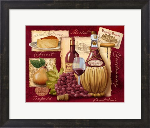 Framed Wine and Cheese Print