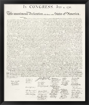 Framed Declaration of Independence Print