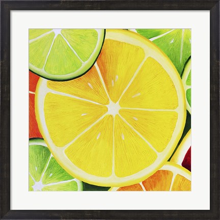 Framed Sliced Lemon Print