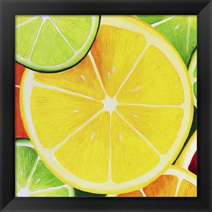 Framed Sliced Lemon Print