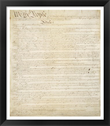 Framed Constitution of the United States I Print