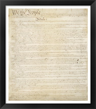 Framed Constitution of the United States I Print