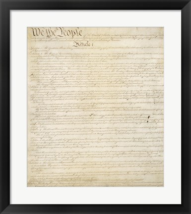 Framed Constitution of the United States I Print