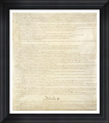 Framed Constitution of the United States II Print