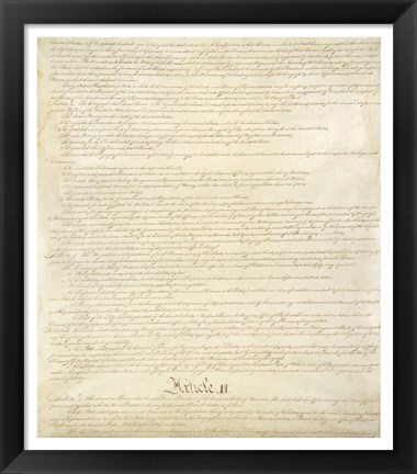 Framed Constitution of the United States II Print