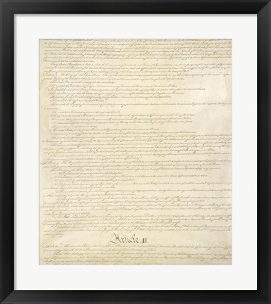 Framed Constitution of the United States II Print