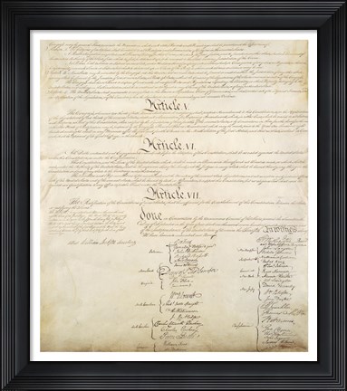 Framed Constitution of the United States IV Print