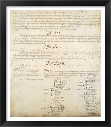 Framed Constitution of the United States IV Print