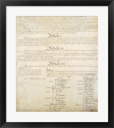 Framed Constitution of the United States IV Print