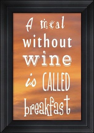 Framed Meal Without Wine - Orange Print