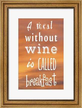 Framed Meal Without Wine - Orange Print