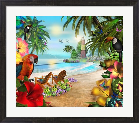 Framed Island Of Palms Print