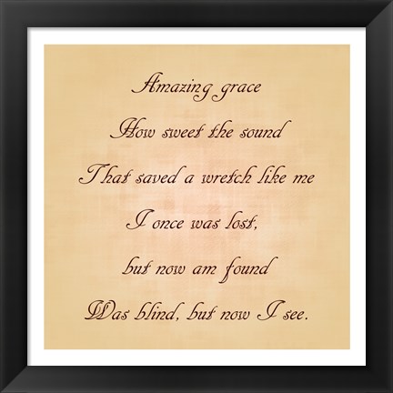 Framed Amazing Grace Print