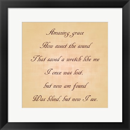 Framed Amazing Grace Print