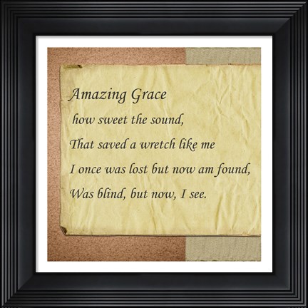 Framed Amazing Grace Parchment Print