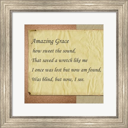 Framed Amazing Grace Parchment Print