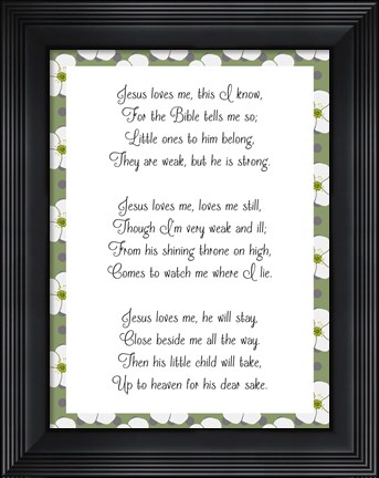 Framed Jesus Loves Me Print
