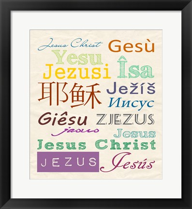 Framed Jesus in Different Languages Print