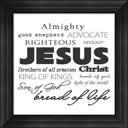Framed Jesus Christ White Print
