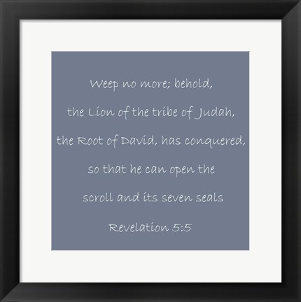 Framed Revelation 5:5 Print