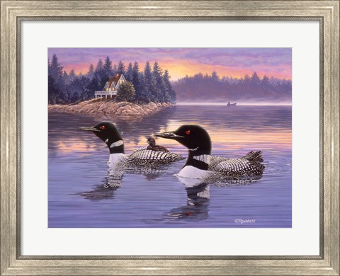 Framed Loon Lake Print
