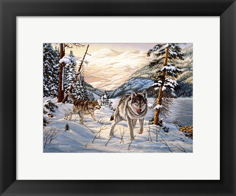 Framed Winter Hunt Print