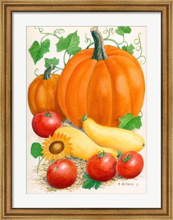 Framed Pumpkins, Tomatoes and Squash Print