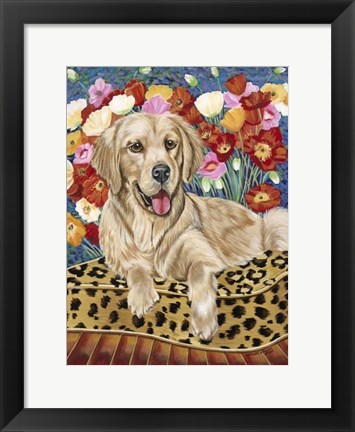 Framed Golden Boy Retriever Print