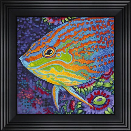 Framed Brilliant Tropical Fish I Print