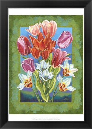 Framed Bouquet in Border III Print