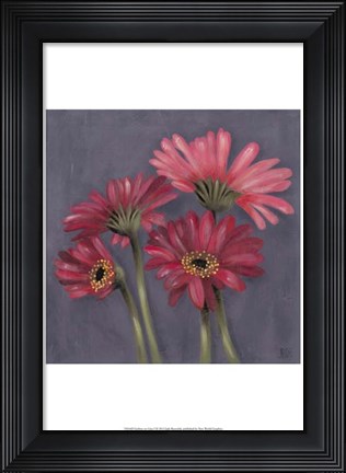 Framed Gerbers on Grey I Print