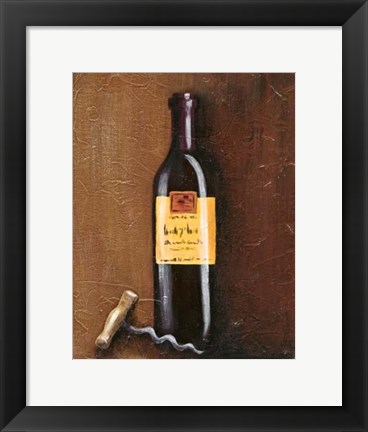 Framed Rustic Wine I Print