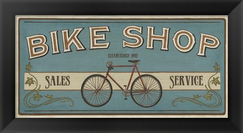 Framed Bike Shop I Print