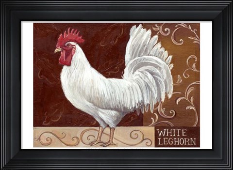 Framed Rustic Roosters IV Print