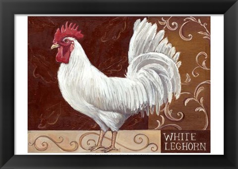 Framed Rustic Roosters IV Print