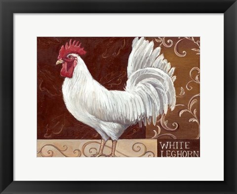 Framed Rustic Roosters IV Print