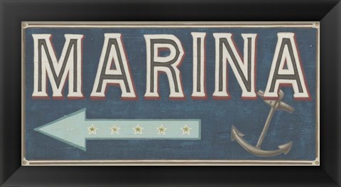 Framed Shoreline Signs II Print